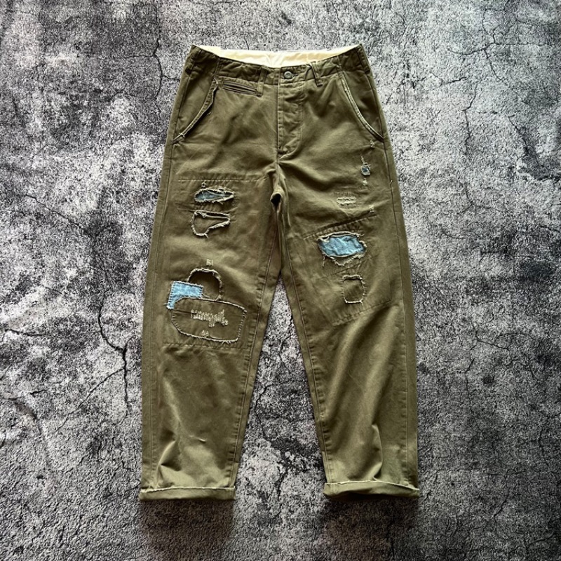 Chino Pants Men - Amekaji Japonya Vintage Ağır % 100%