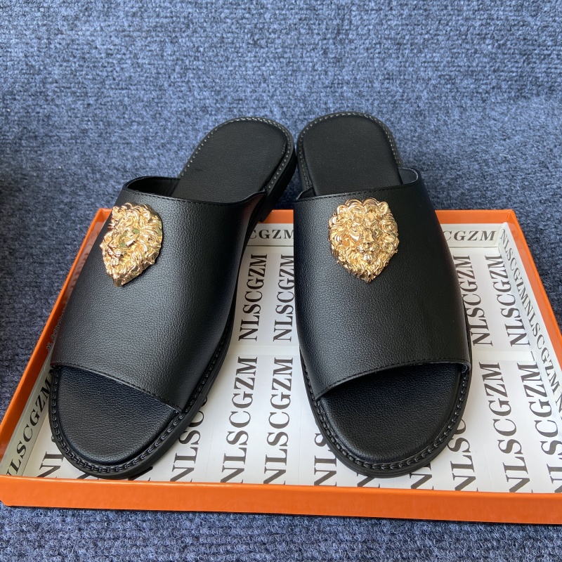 Men'S Fashion Luxury Brands - Orijinal marka siyah erkek terlikleri, açık