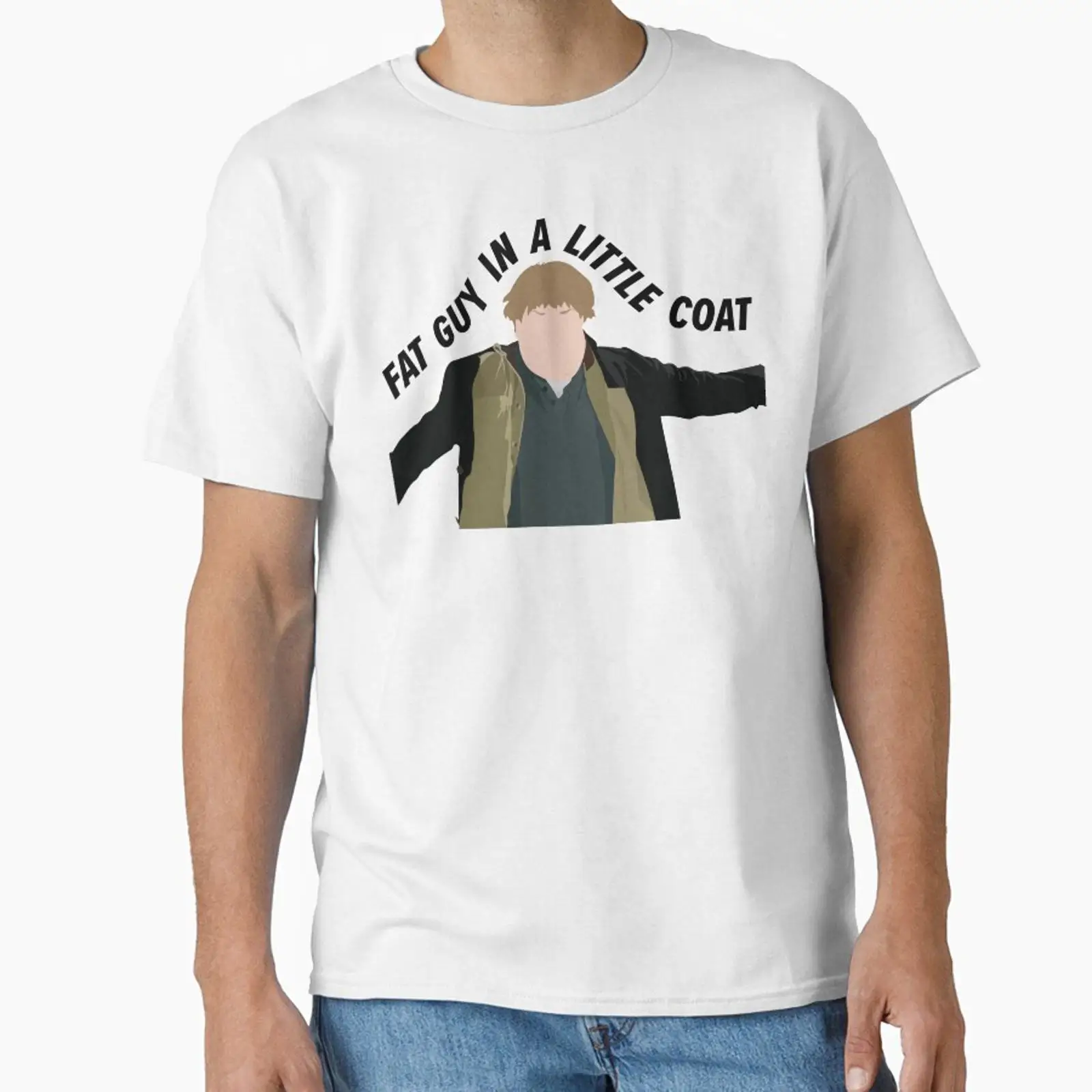 Men'S Fashion For Fat Guys - Küçük ceketli şişman adam Klasik Tişört