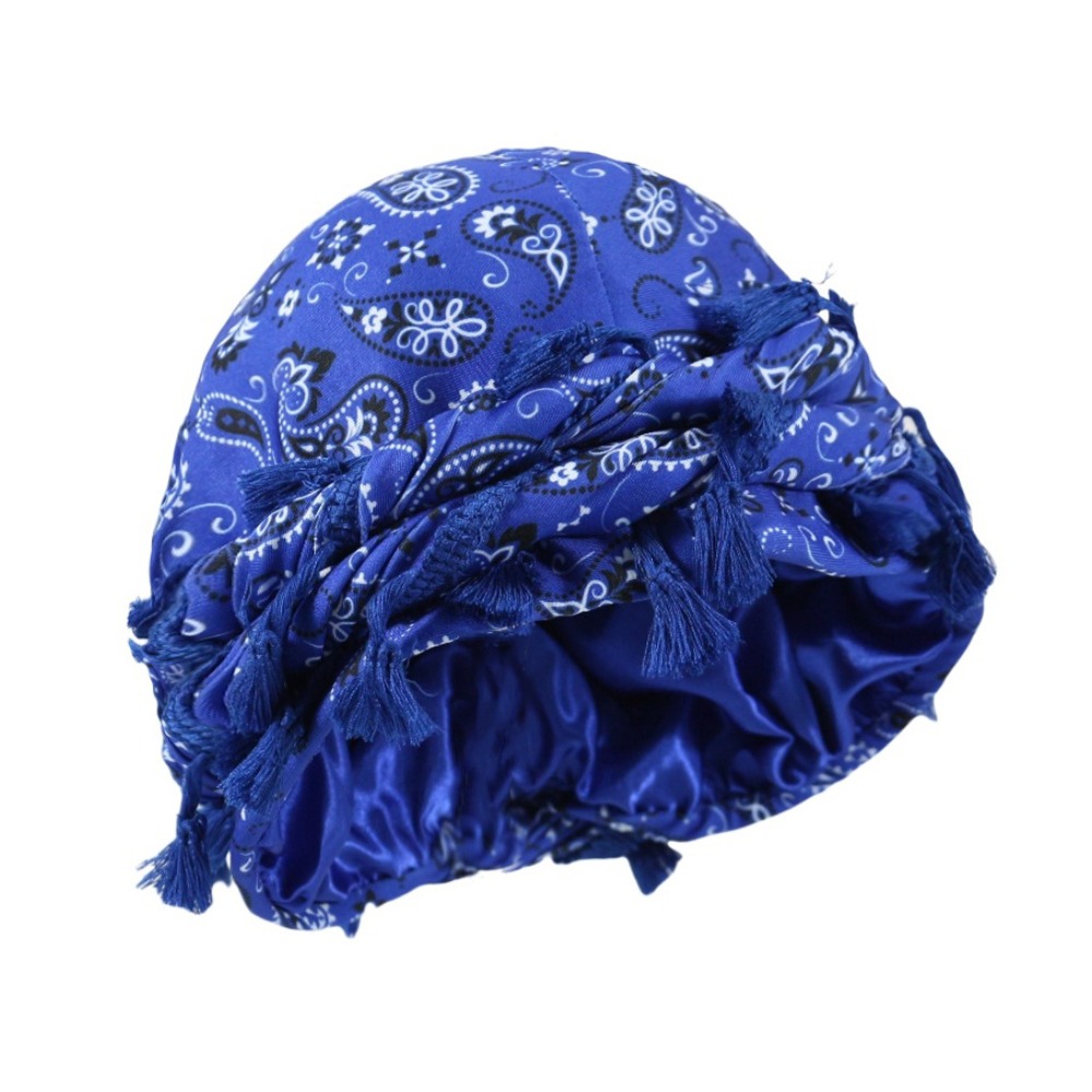 Men'S Fashion Head Scarf - Unisex Saten Bükümlü Başörtüsü Püsküllü Kaju