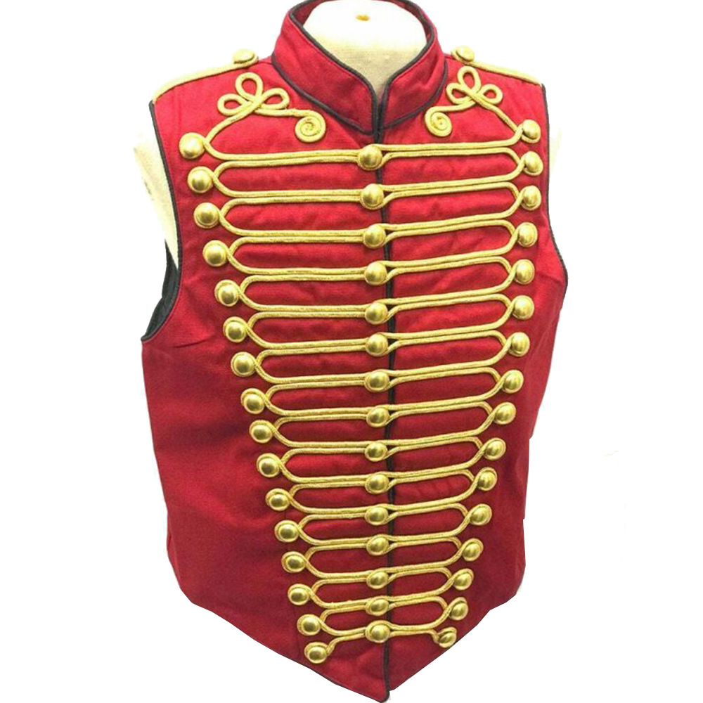 Tactical Vest Men - Yetişkin Cosplay Rock Grubu Kırmızı Süet