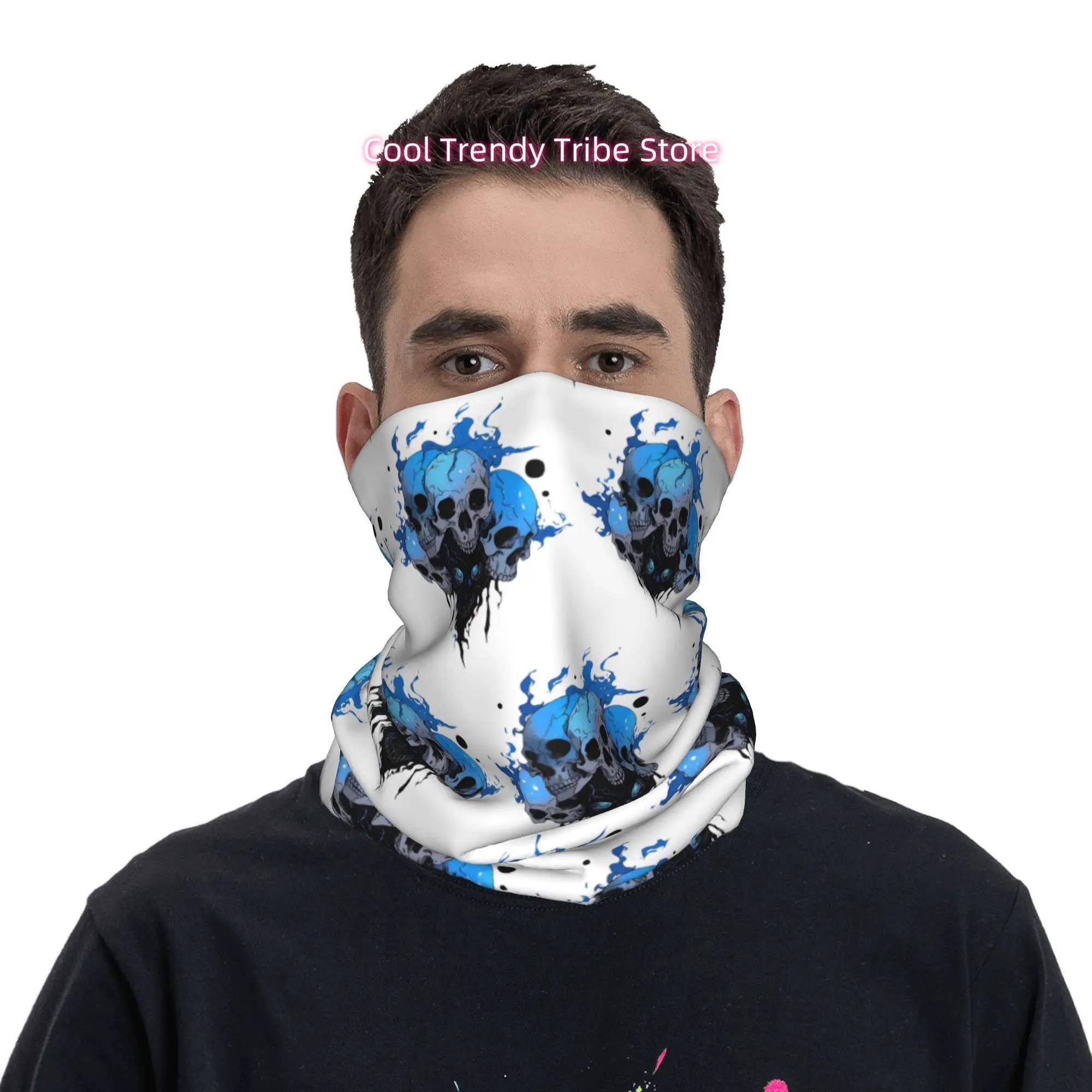 İstiflenmiş Mavi Alev Kafatasl - Men'S Fashion Head Scarf incelemesi ve fiyatı