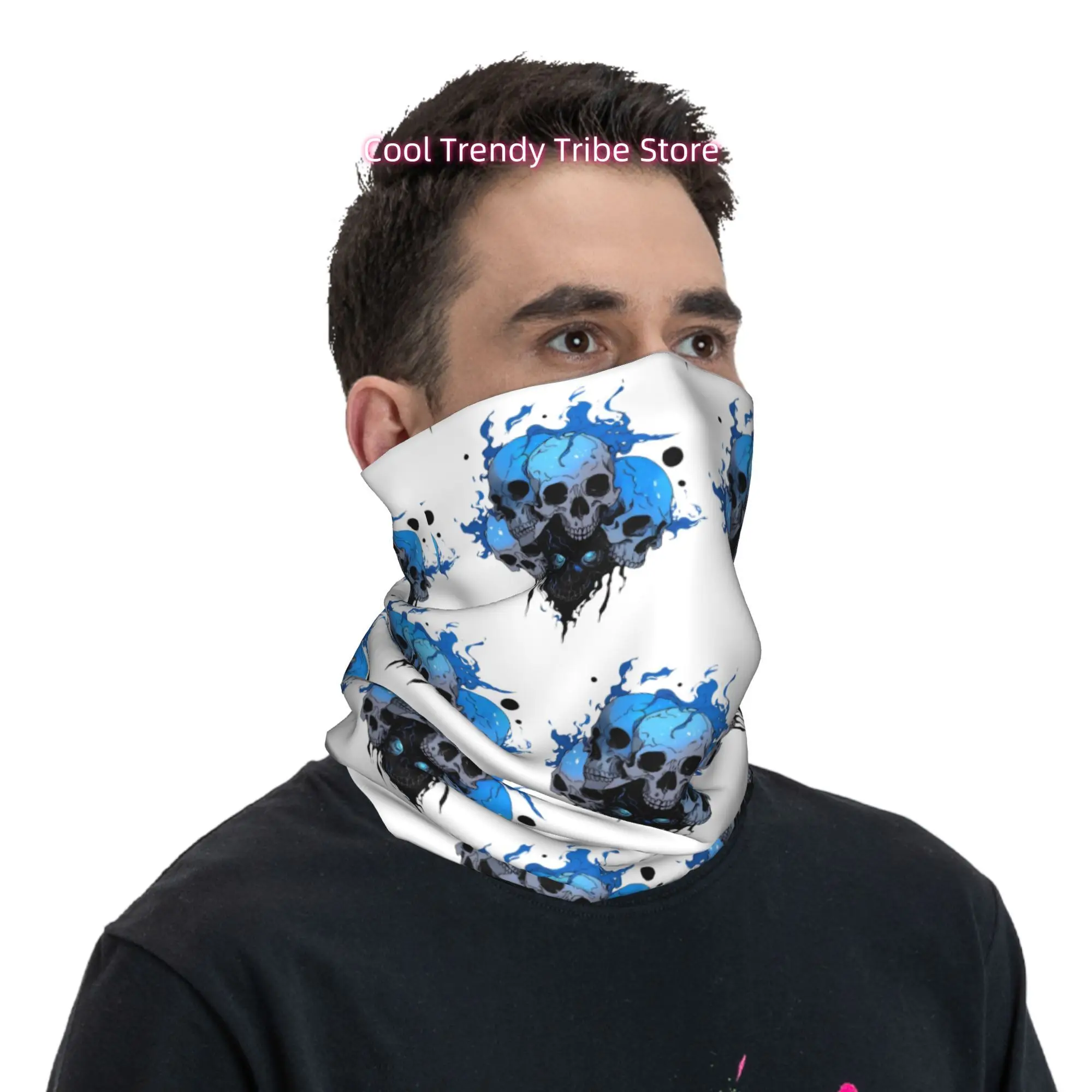 İstiflenmiş Mavi Alev Kafatasl - Men'S Fashion Head Scarf incelemesi ve fiyatı