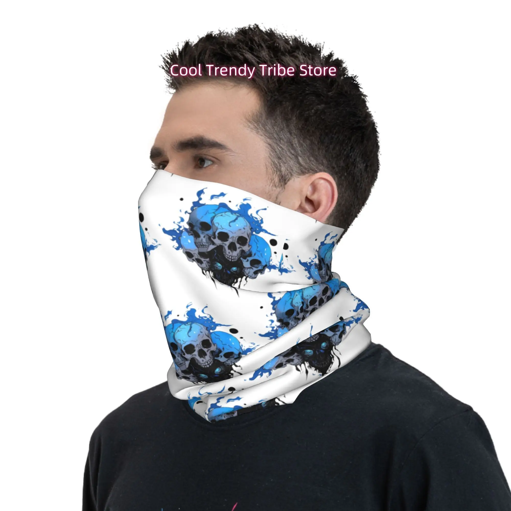 İstiflenmiş Mavi Alev Kafatasl - Men'S Fashion Head Scarf incelemesi ve fiyatı