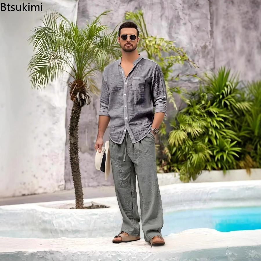 Yeni Erkek Rahat Pamuklu Keten - Mens Fashion Modern incelemesi ve fiyatı