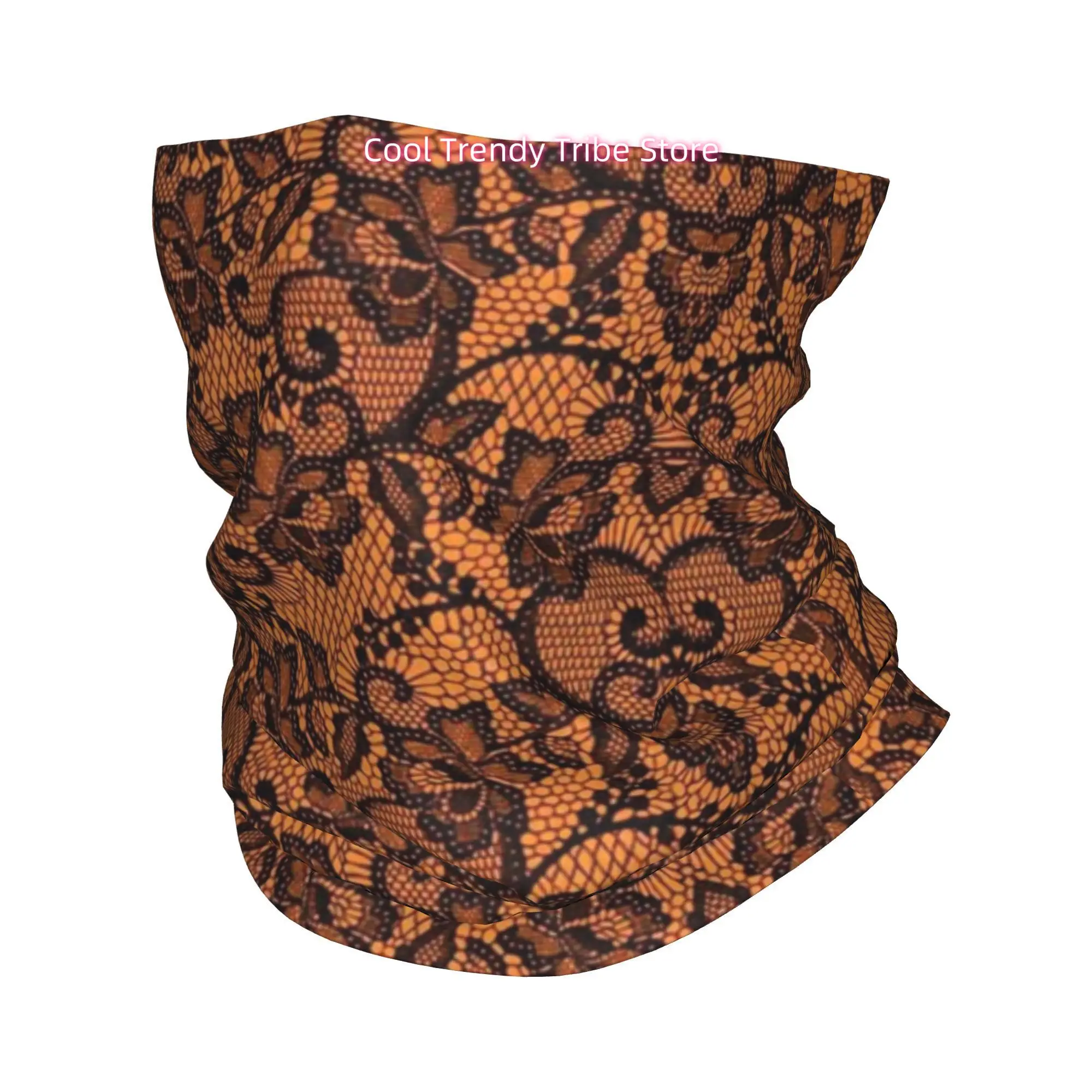 Turuncu Siyah Dantel Çiçekli G - Men'S Fashion Head Scarf incelemesi ve fiyatı