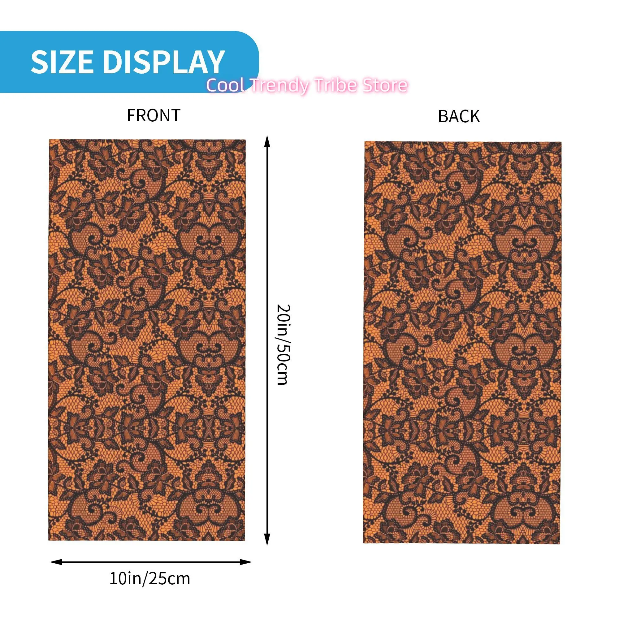 Turuncu Siyah Dantel Çiçekli G - Men'S Fashion Head Scarf incelemesi ve fiyatı