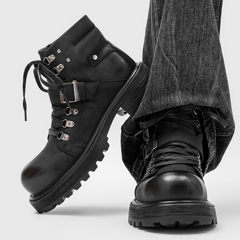 Marka Erkek Deri Çizmeler Moto - Men'S Fashion Luxury Brands incelemesi ve fiyatı