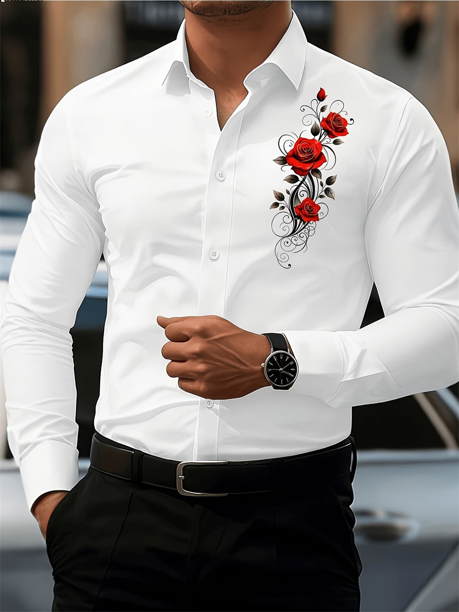 Erkek Kırmızı Gül Baskılı Uzun - Men'S Fashion Usa incelemesi ve fiyatı
