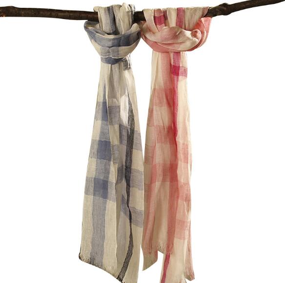 100% Keten Ekose Kontrast Püsk - Men'S Fashion Head Scarf incelemesi ve fiyatı